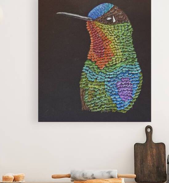 Fire throated hummingbird by Lisa von Biela