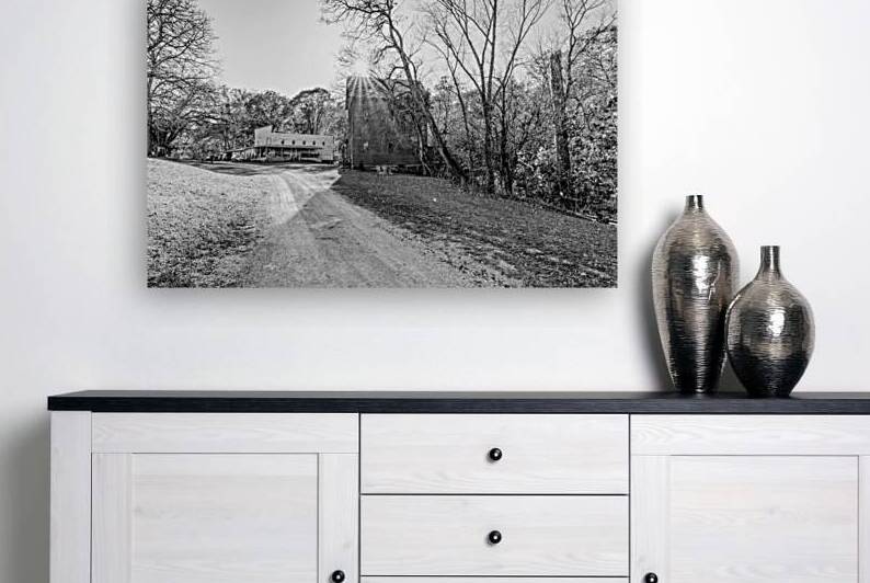 Driveway To Topaz Mill Grayscale by Jennifer White