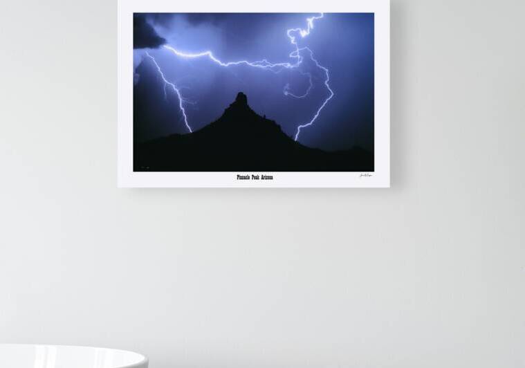 Around About Lightning over Pinnacle Peak Arizona by Bo Insogna