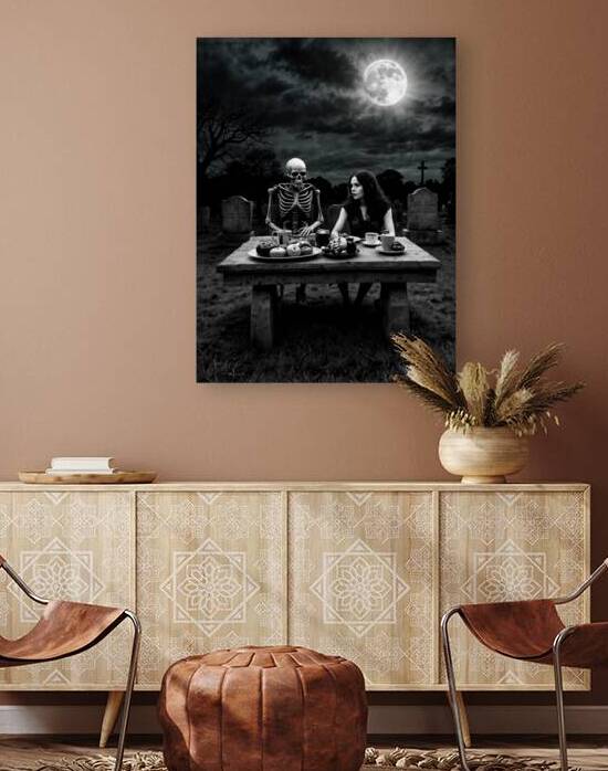 skeleton and girl cemetery by Mcpitu