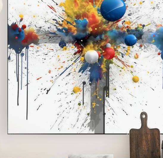 Cardinal Collision – Crossburst Abstract Print by Savage Art Prints