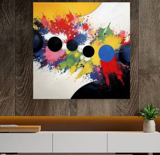 Orbital Dayglow – Splash & Orbs Abstract Print by Savage Art Prints