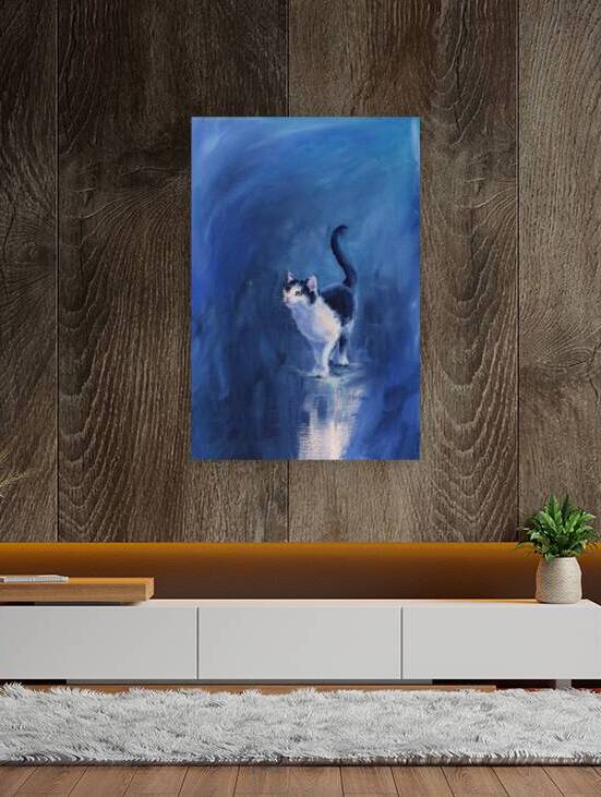Happy tuxedo cat by Karen Kaspar