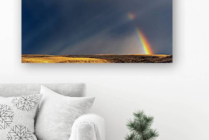 Strong rainbow with diagonal rain clouds by Lisa von Biela