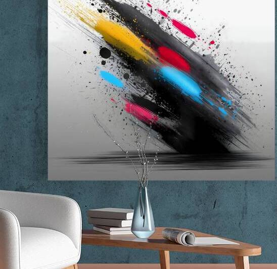 Impact Vector – Color Burst on Gray Print by Savage Art Prints