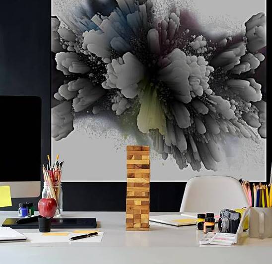 Monochrome Catalyst – Dynamic Monochromatic Abstract Print by Savage Art Prints