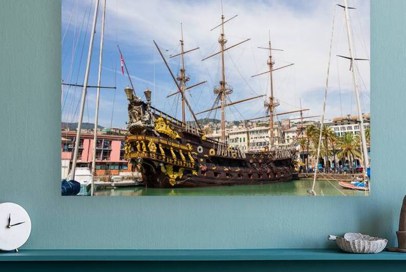 Pirate galleon Neptune in Genoa Italy. Ship replica. by Paolo Modena