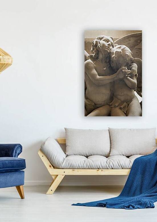 Marble Sculpture of Angel Embracing a Child by Paolo Modena