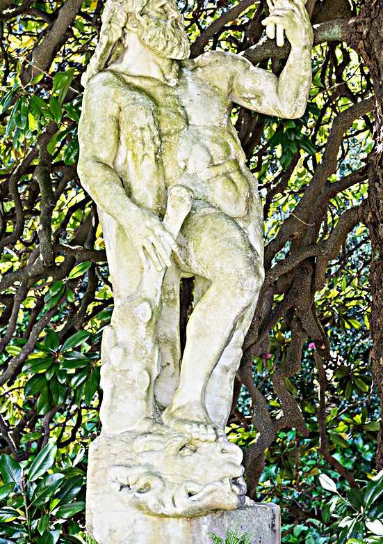 Hercules statue located in Villa Pallavicino park. Elegant Itali by Paolo Modena