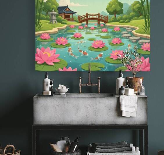 Serene Japanese Garden Scene by Sihemsoso