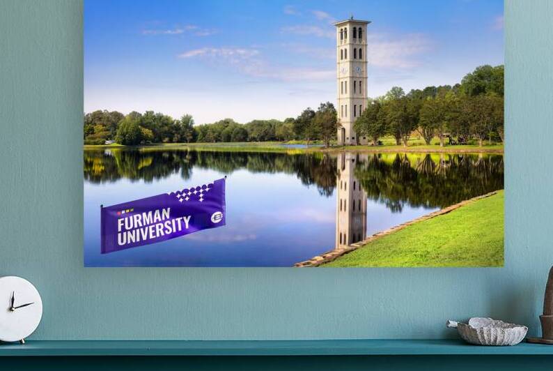 Furman University Bell Tower with Banner – SC by Shelia Hunt Photography