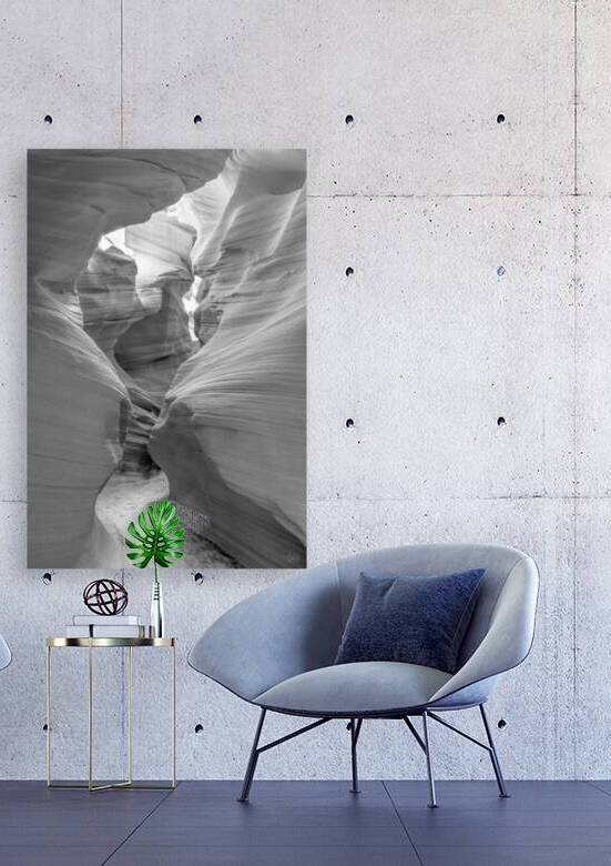 Hike Through Secret Antelope Canyon Grayscale by Jennifer White