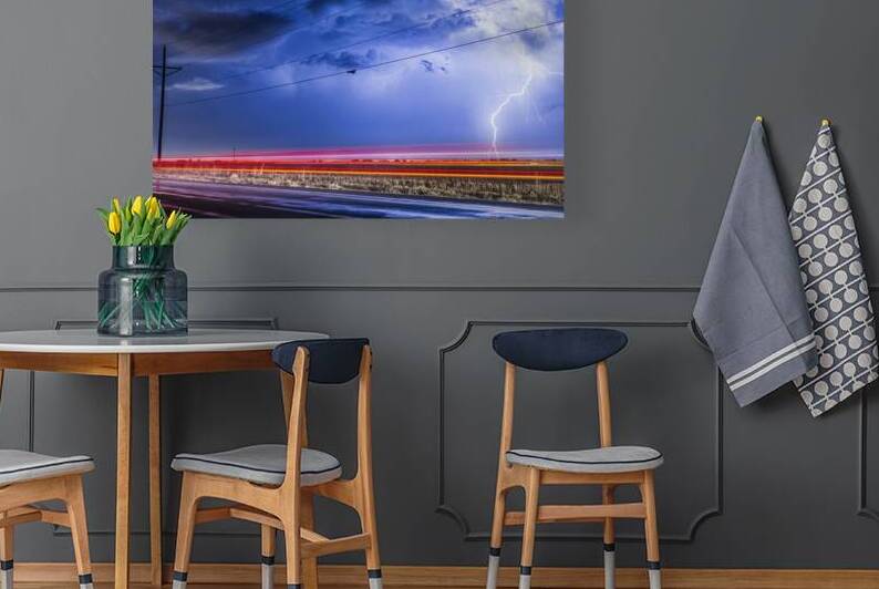 Drive By Lightning Strike Over Stormy Skies by Bo Insogna