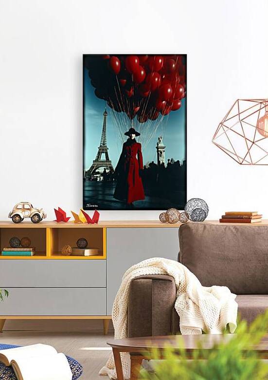 Lady with red baloons in Paris FA 25 2x3  42 by Ksavera ART