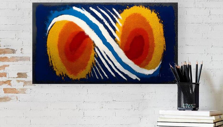 Tangerine Twins – Retro Pop Abstract Print by Savage Art Prints