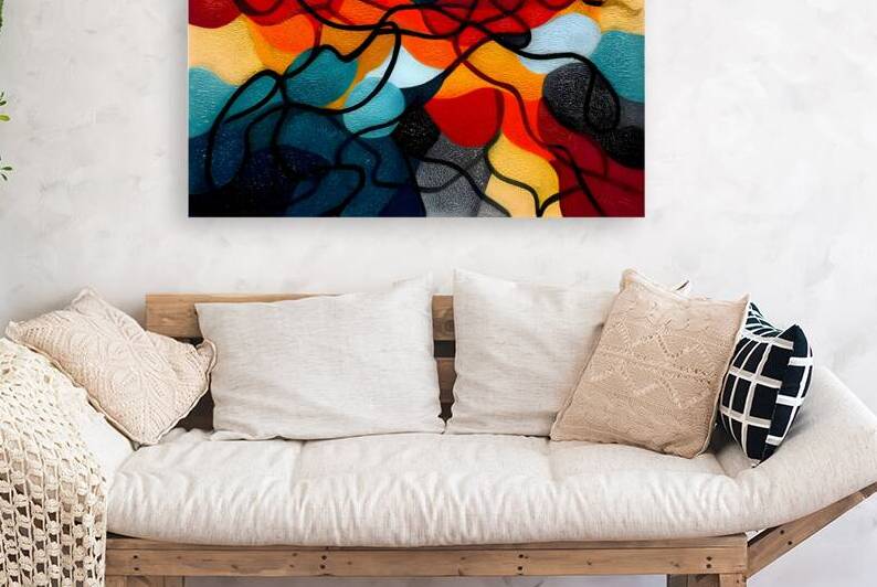 Stained-Glass Sunset – Mosaic Geometry Art Print by Savage Art Prints