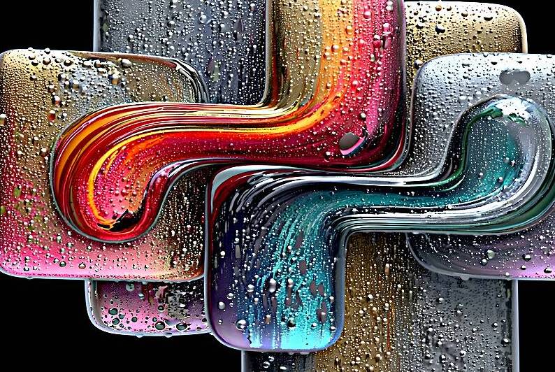 Puzzle Links – Interlocking Color Blocks Print by Savage Art Prints