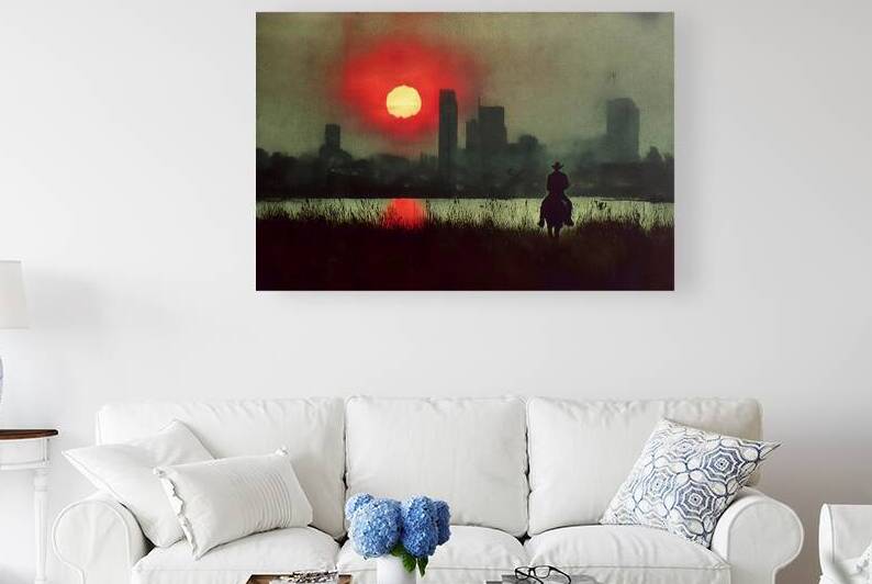 Urban Cowboy – Cinematic Urban Landscape Print by Savage Art Prints