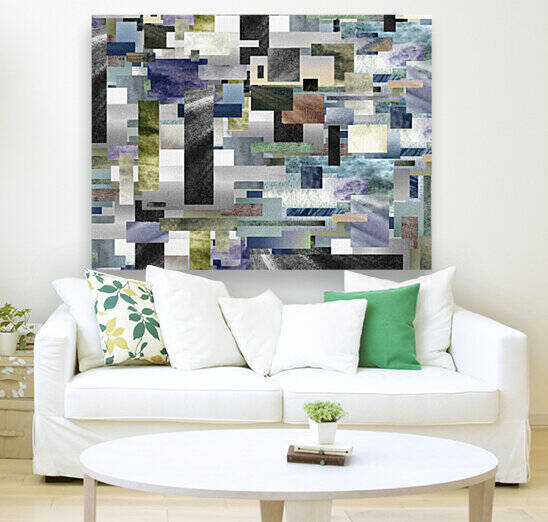 Gray Geometry Watercolor Geometrics Decorative Blocks XIII by Irina Sztukowski