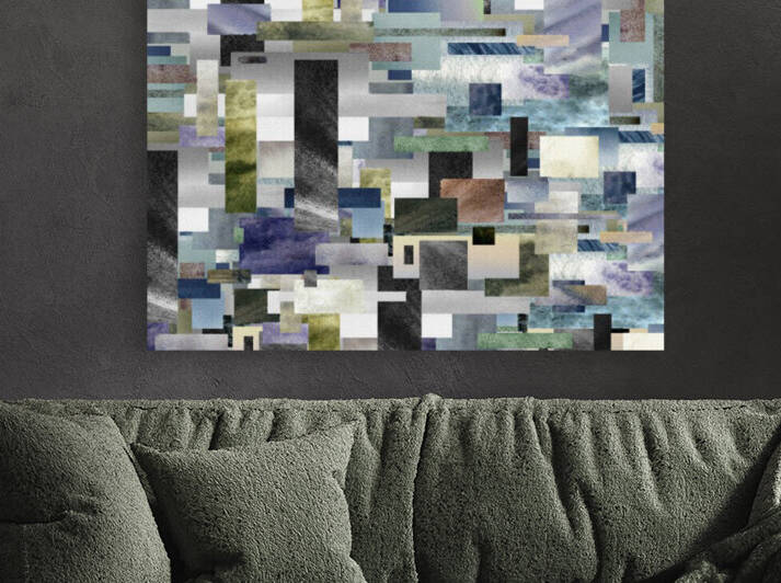 Gray Geometry Watercolor Geometrics Decorative Blocks XIV by Irina Sztukowski