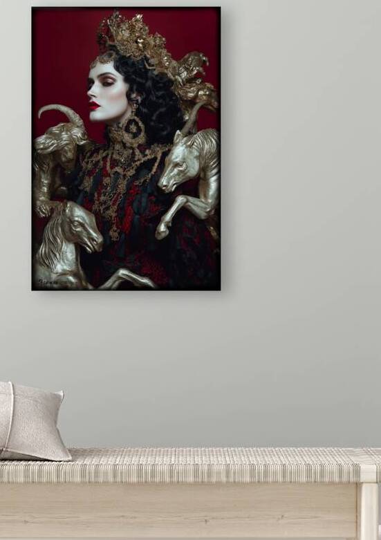 Glamour lady with silver horses FA 25 2x3  195 by Ksavera ART
