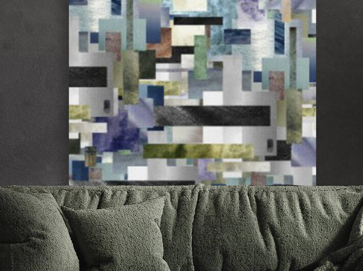 Gray Geometry Watercolor Geometrics Decorative Blocks XV by Irina Sztukowski