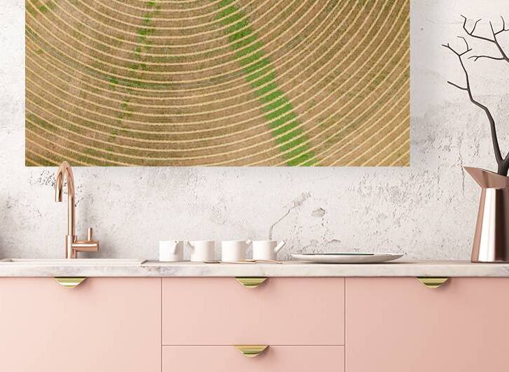 Circular pattern of crops in fields seen from drone near Winthro by Steve Heap