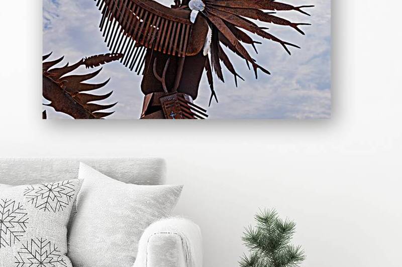 The Salmon Chief metal sculpture in Entiat City Park Washington  by Steve Heap