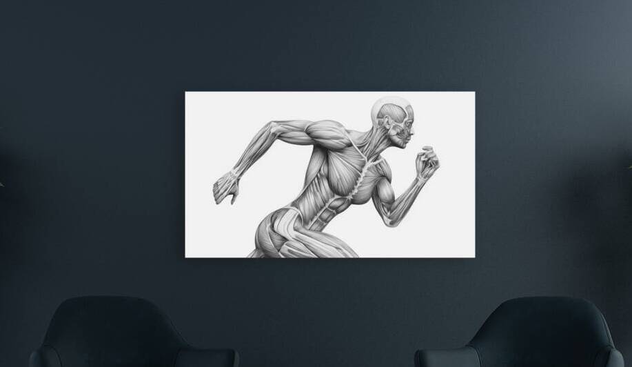Anatomy in Motion — Graphite Female Runner Study by MotivatePrints