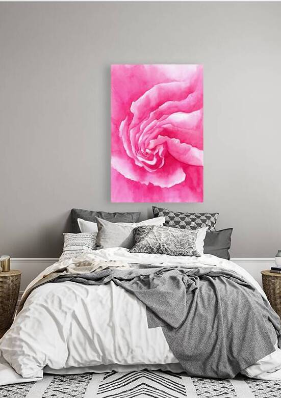 Pink Rose close up watercolor painting  by Karen Kaspar