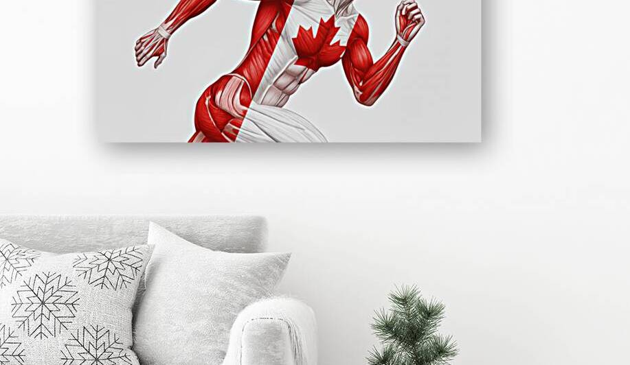 Maple Motion – Female Canadian Flag Muscular Anatomy Runner by MotivatePrints