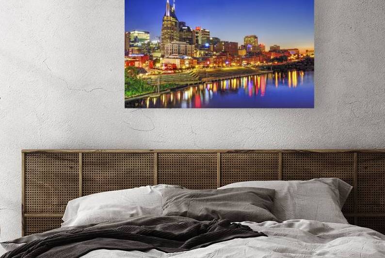 Nashville Skyline at Sunset over Cumberland River by Shelia Hunt Photography