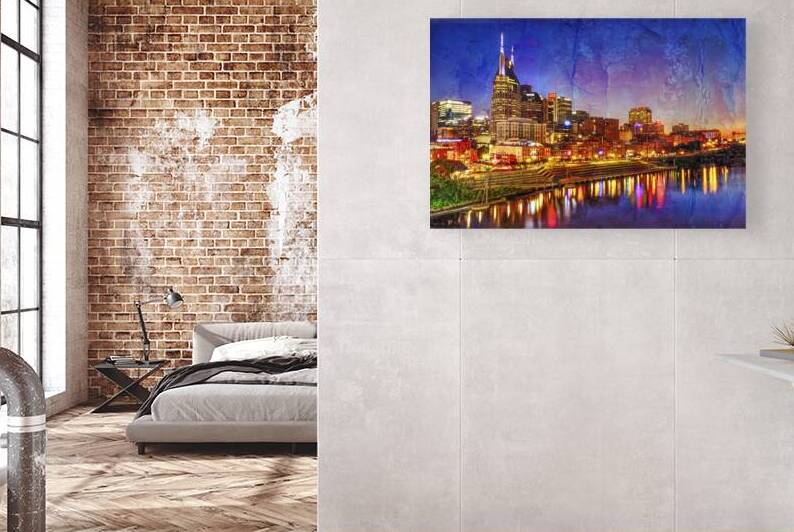 Artistic View of Nashville Skyline After Sunset by Shelia Hunt Photography