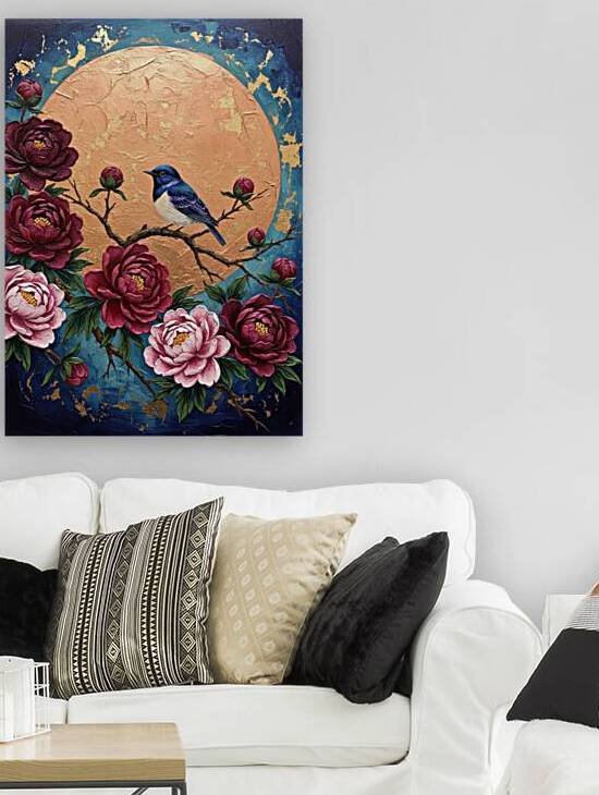 Bird on a Branch with Flowers by Sihemsoso