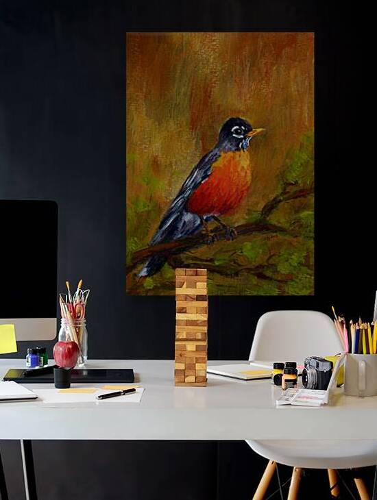 North American Robin portrait by Karen Kaspar