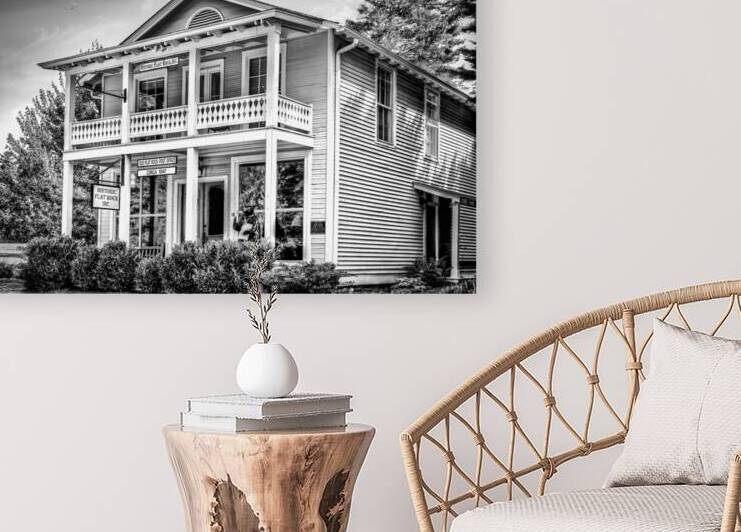 Historic Old Flat Rock Post Office Black and White by Shelia Hunt Photography