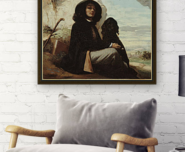 Autoportrait dit Courbet au chien noir by Gustave Courbet