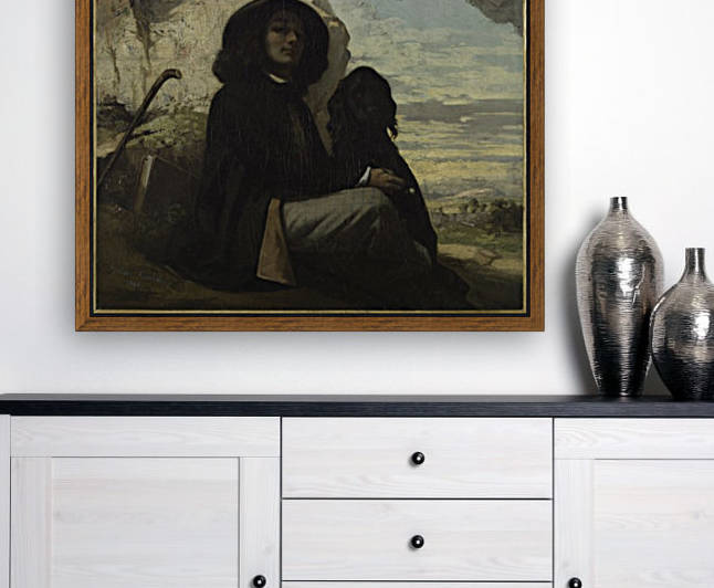 Autoportrait dit Courbet au chien noir by Gustave Courbet