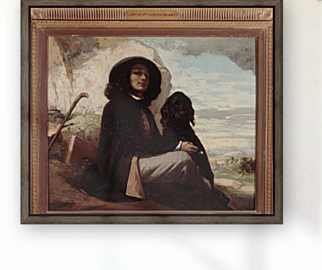 Autoportrait dit Courbet au chien noir by Gustave Courbet