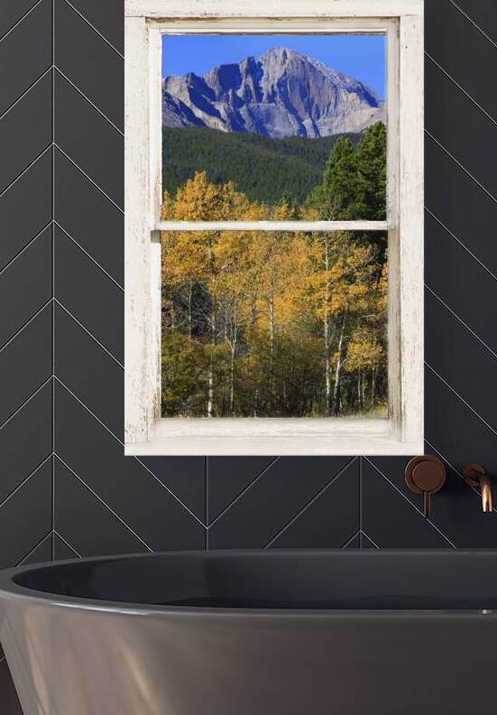 Colorado Autumn Longs Peak Window View Fine Art Print by Bo Insogna