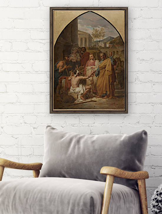 Esquisse pour l eglise Saint Severin Saint Pierre guerissant un boiteux a la porte du Temple de Jerusalem by Louis Vincent Leon Palliere