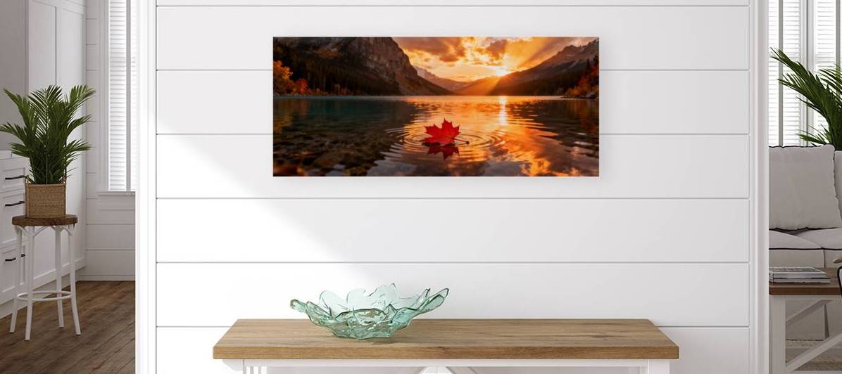 Maple Sunrise — Ripples on a Mountain Lake by MotivatePrints