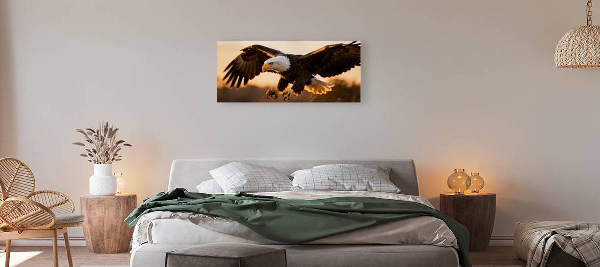 Wings of Power Bald Eagle in Flight by MotivatePrints