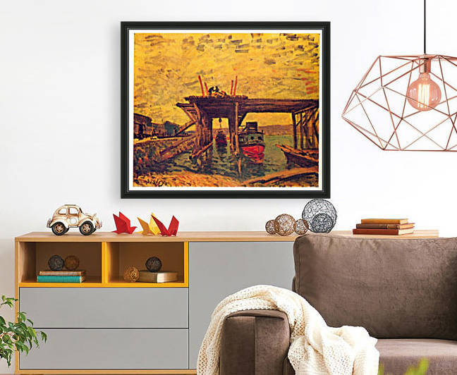 Bridge under construction by Sisley