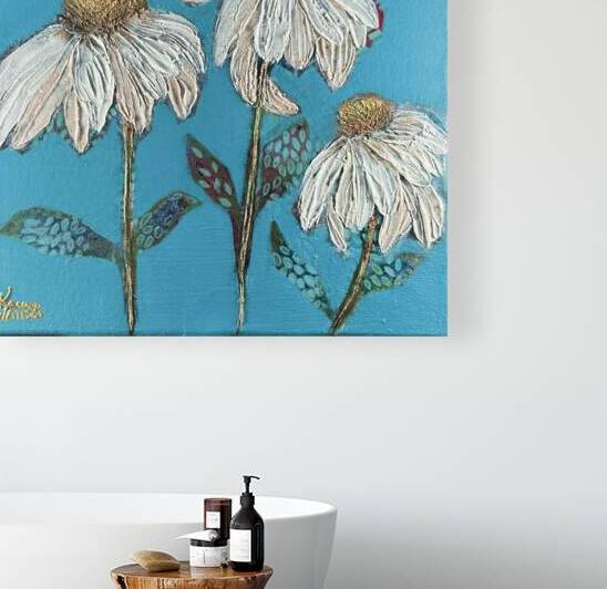 Grace To Rise Again Abstract Acrylic Floral Painting Print by Kara Waters