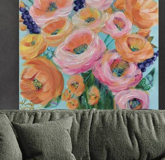 Joy Restored Abstract Acrylic Floral Painting Print by Kara Waters