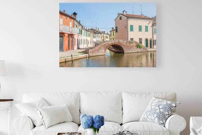 Comacchio Italy   traditional colored buildings in Comacchio vi by Paolo Modena