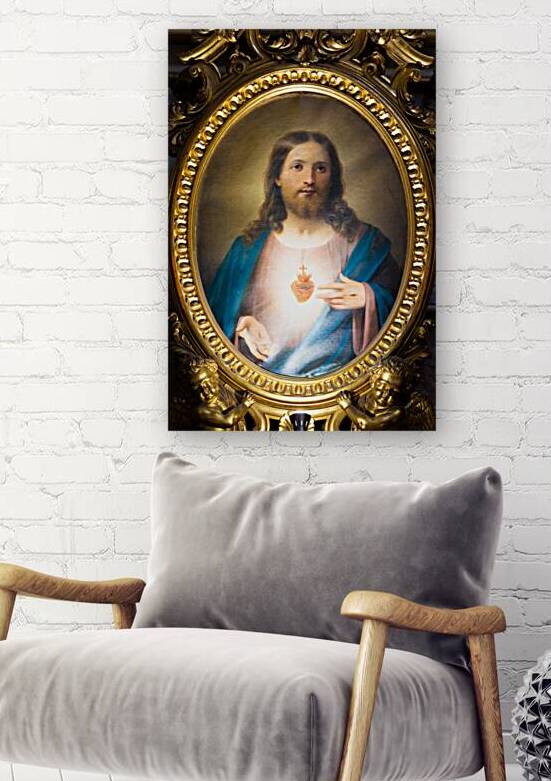 Bologna Italy   San Luca Sanctuary. Heart of Jesus Christ paint by Paolo Modena