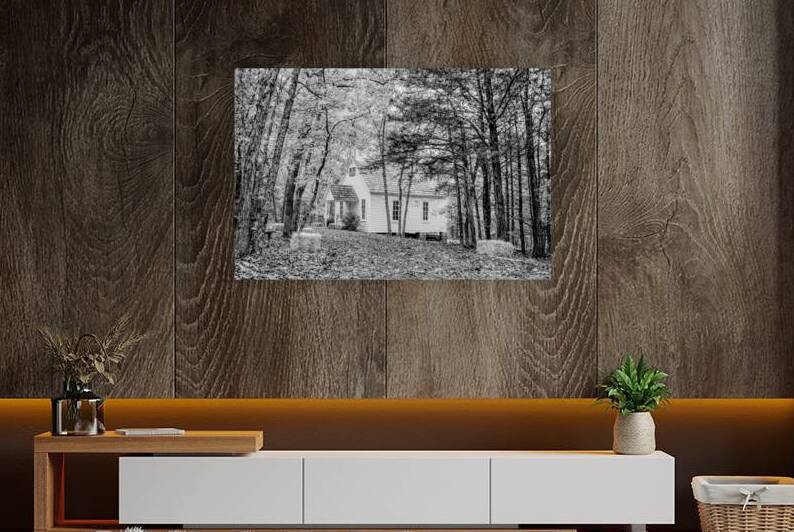 Vintage Concord One Room Schoolhouse Grayscale by Jennifer White
