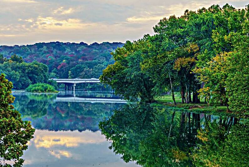 Early Autumn Reflections Lake Springfield by Jennifer White
